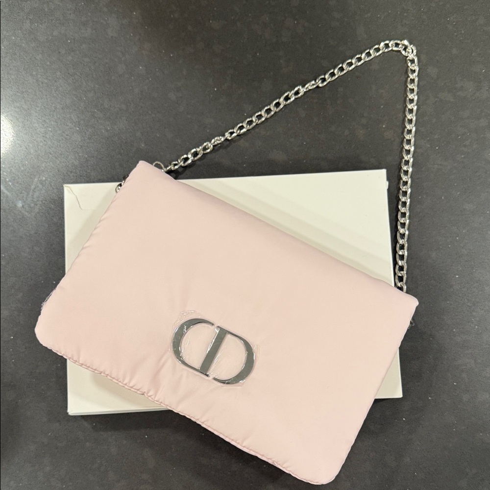 Pink Dior Chain Shoulder Bag